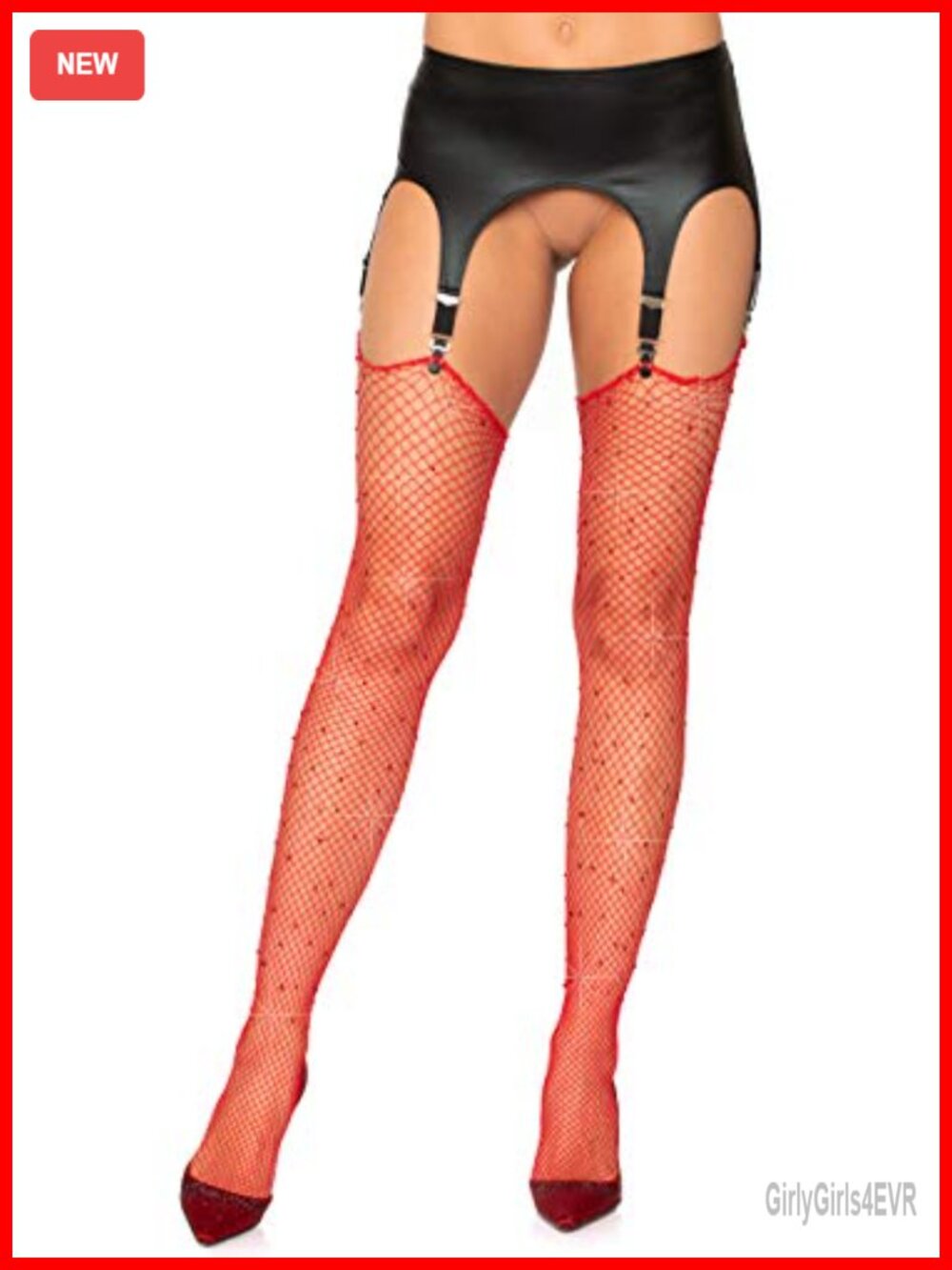 Rhinestone Fishnet Stockings Thigh Highs Unfinished Top
